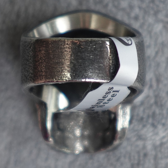 Stainless Steel Gun Metal Colored Skull Ring Size 12 RSRN-705 - Picture 6 of 6